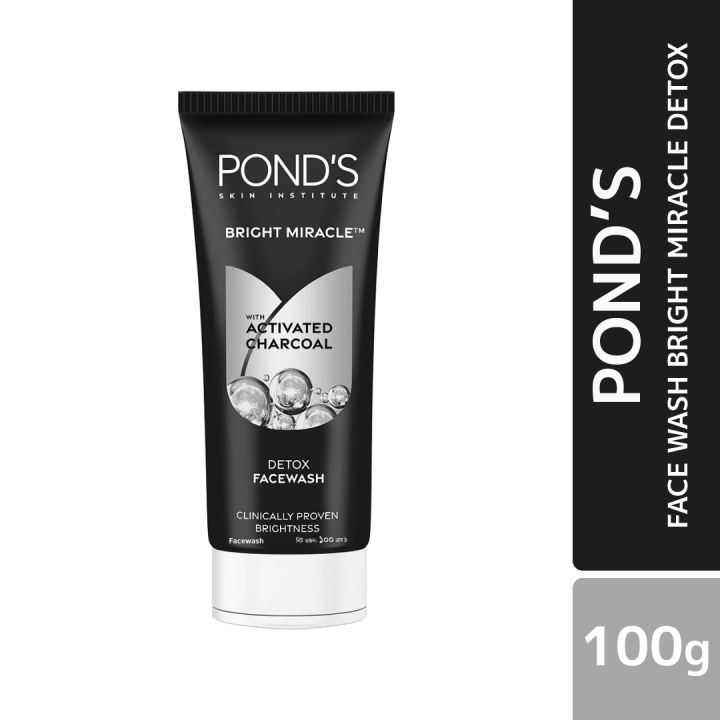 Ponds Bright Miracle With Activated charcoal Detox Face Wash  (Pakistan 100 Gm)